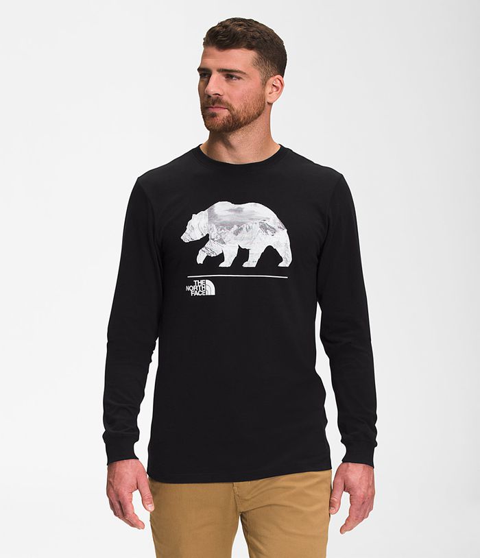 Camiseta The North Face Hombre Negras Bearscape Manga Larga 59274QUIY